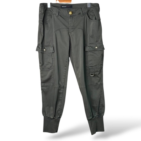 MISS SIXTY Cotton Olive Green Cargo Joggers Multi Pocket Low Rise US Sz 32 - Picture 1 of 11